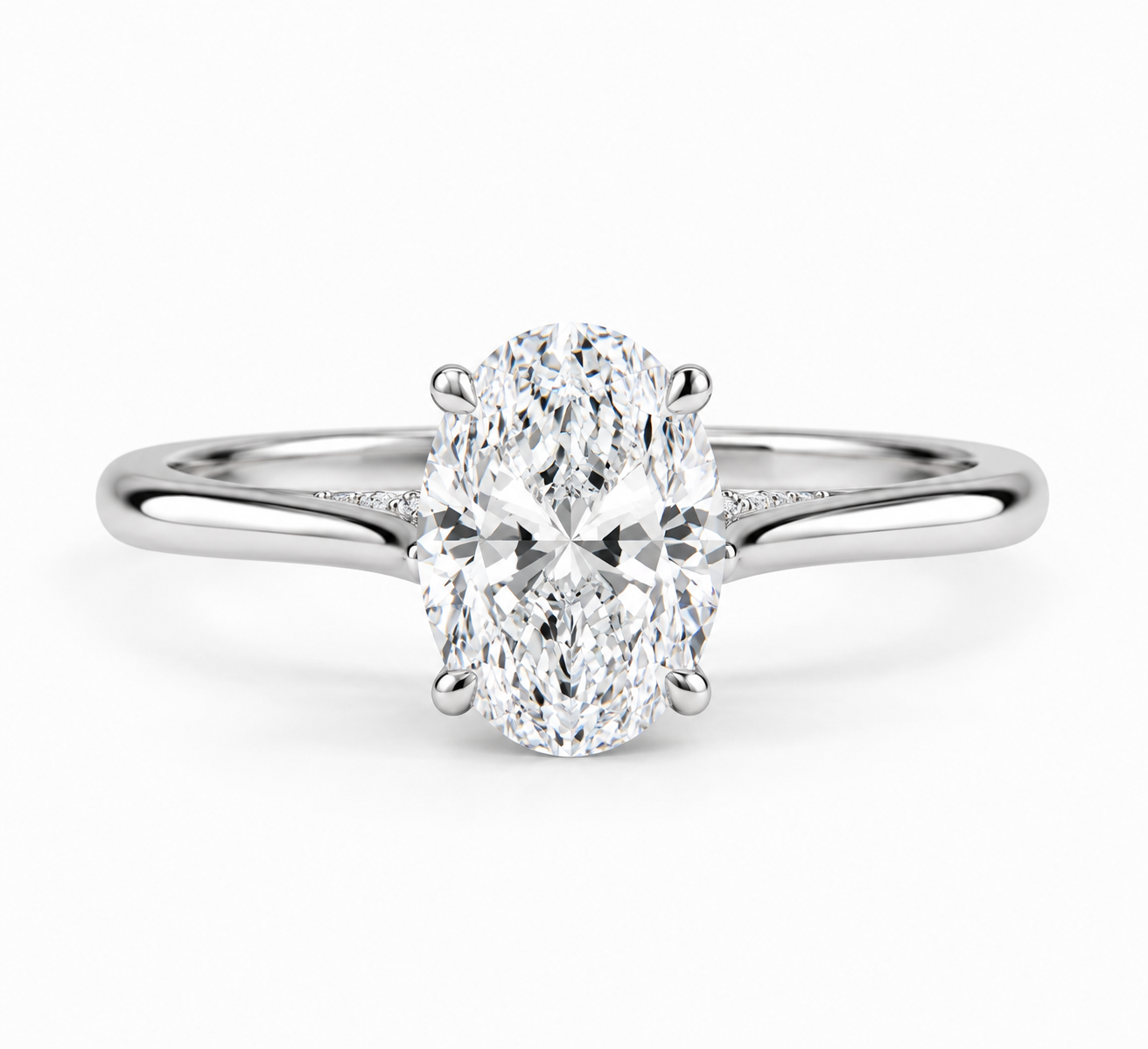 VERA 1.00 CT OVAL BEYAZ LABORATUVAR PIRLANTASI YÜZÜK