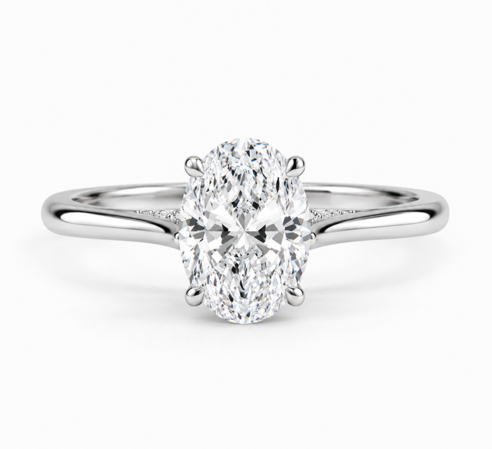 VERA 1.00 CT OVAL BEYAZ LABORATUVAR PIRLANTASI YÜZÜK