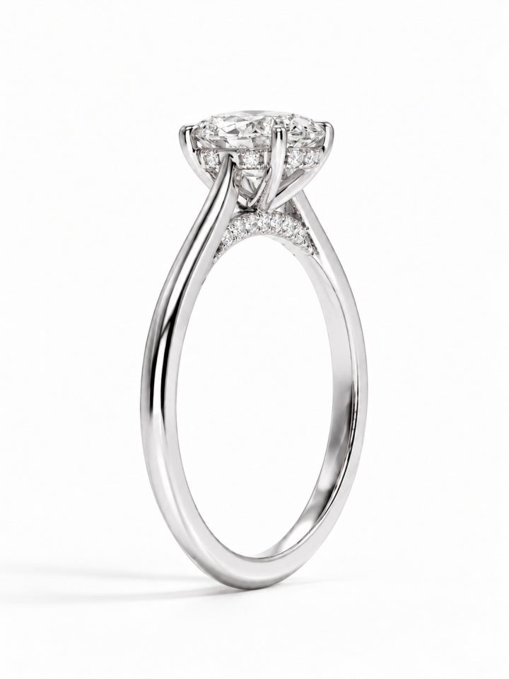 VERA 1.00 CT OVAL BEYAZ LABORATUVAR PIRLANTASI YÜZÜK
