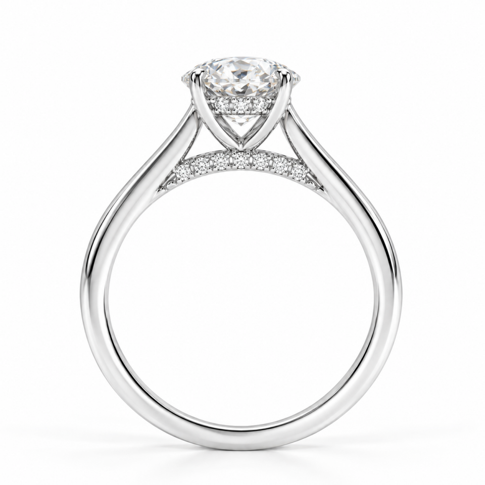 VERA 1.00 CT OVAL BEYAZ LABORATUVAR PIRLANTASI YÜZÜK