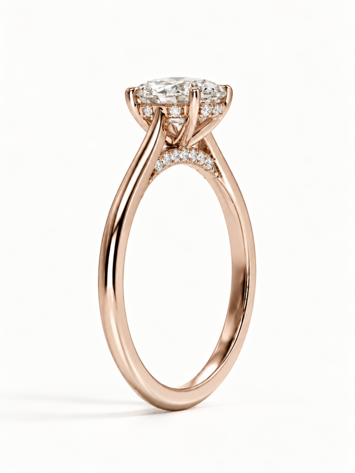 VERA 1 CT OVAL ROSE LABORATUVAR PIRLANTASI YÜZÜK